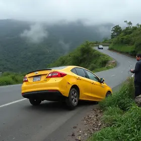 carro cai em barranco