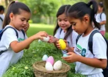 distribuição de ovos de Páscoa
