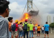 demolição da Ponte do Esqueleto