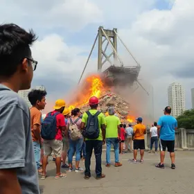 demolição da Ponte do Esqueleto