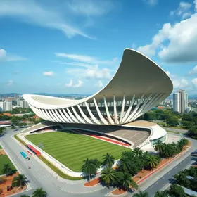 obras de complexo esportivo de Niemeyer