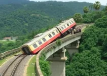 trem descarrila em ponte de Limeira